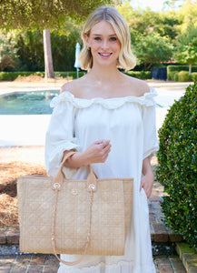Caroline Hill - Melissa Tote Bag Natural Quilted LQ: Default