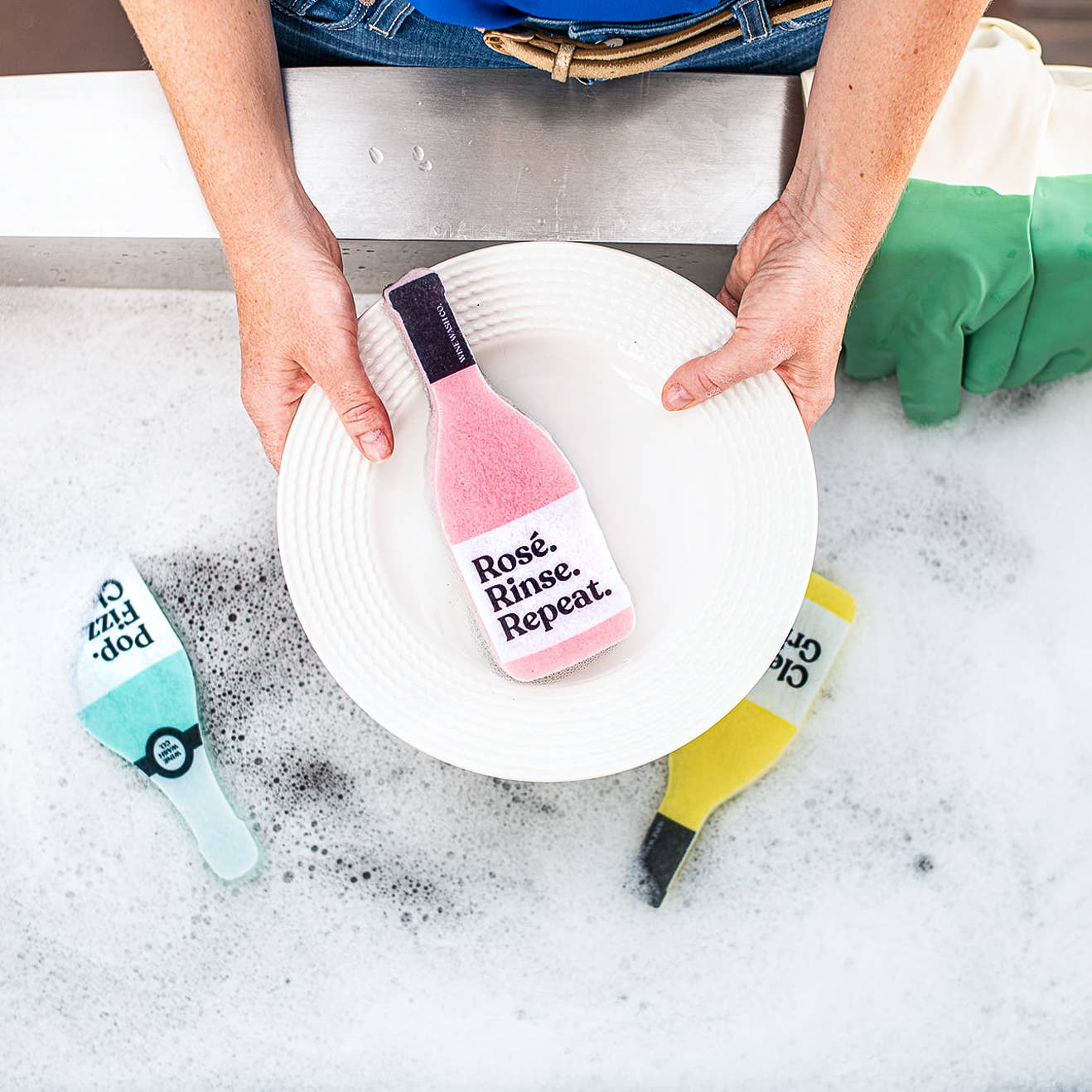 Wine Wash Co. - Scrubbly™ Kitchen Sponge: Rosé Rinse Repeat