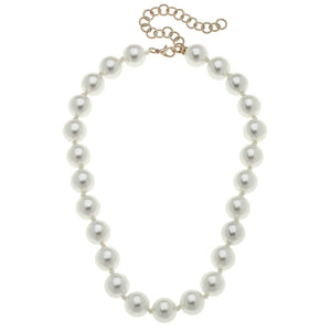Canvas Style - Eleanor Beaded Pearl Necklace in Ivory