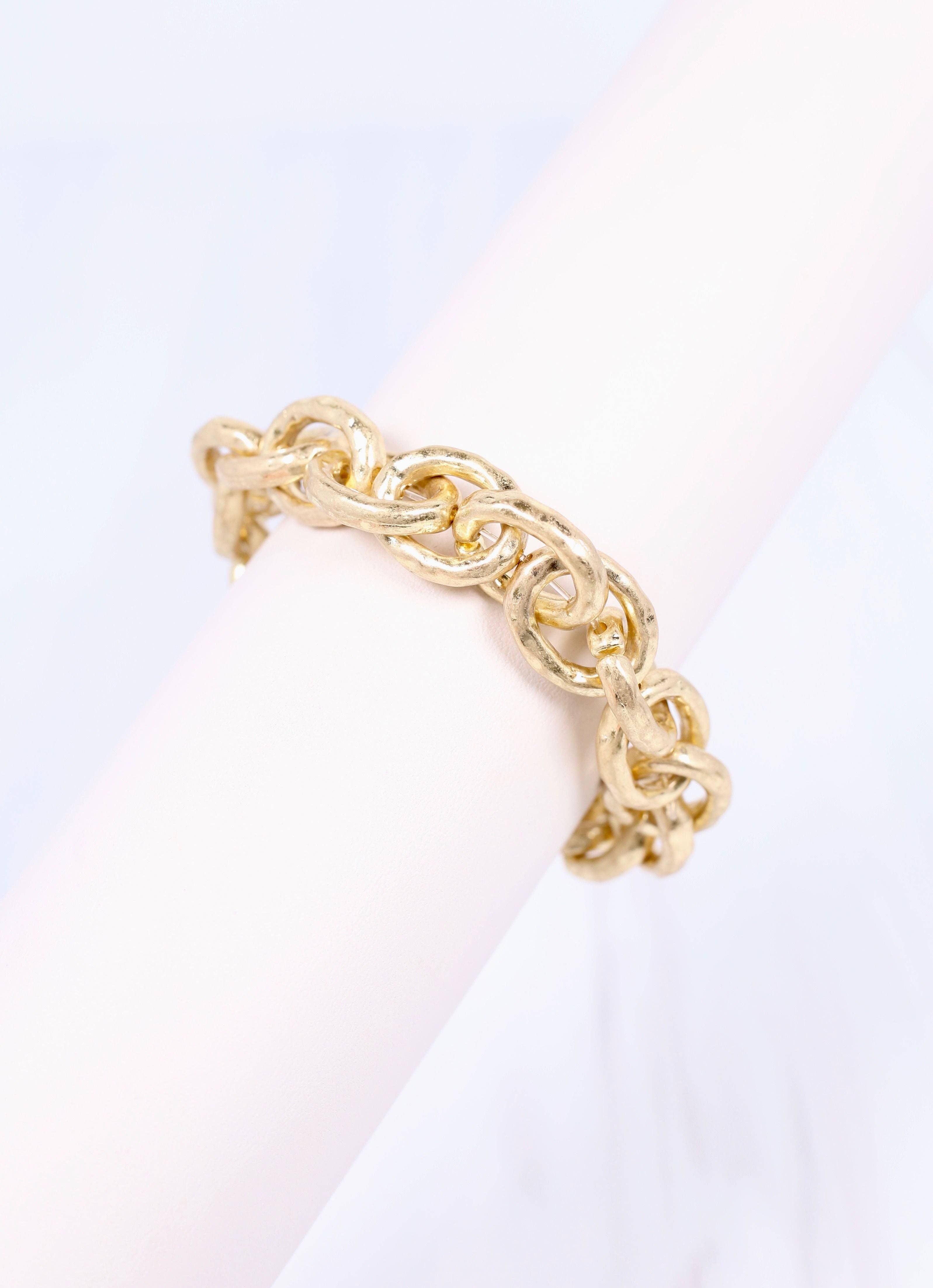 Caroline Hill - Brooke Stretch Bracelet WORN GOLD