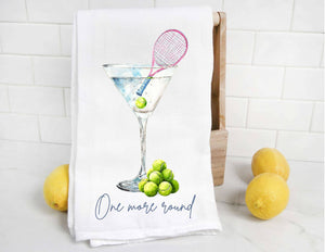 The Preppy Pineapple Home - One More Round Tennis Martini Tea Towel