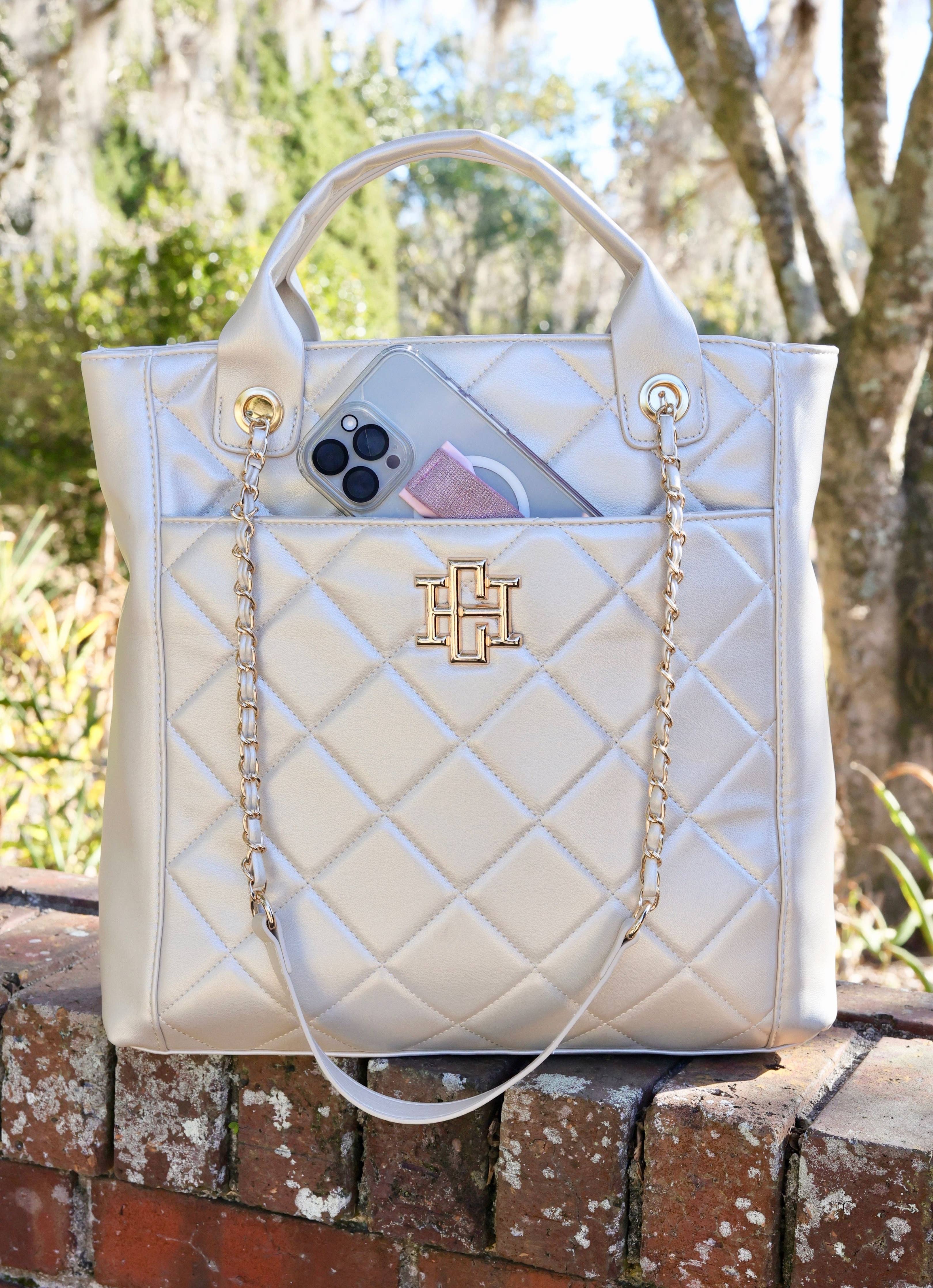 Caroline Hill - Kinzley Tote PEARL QUILTED LD: Default