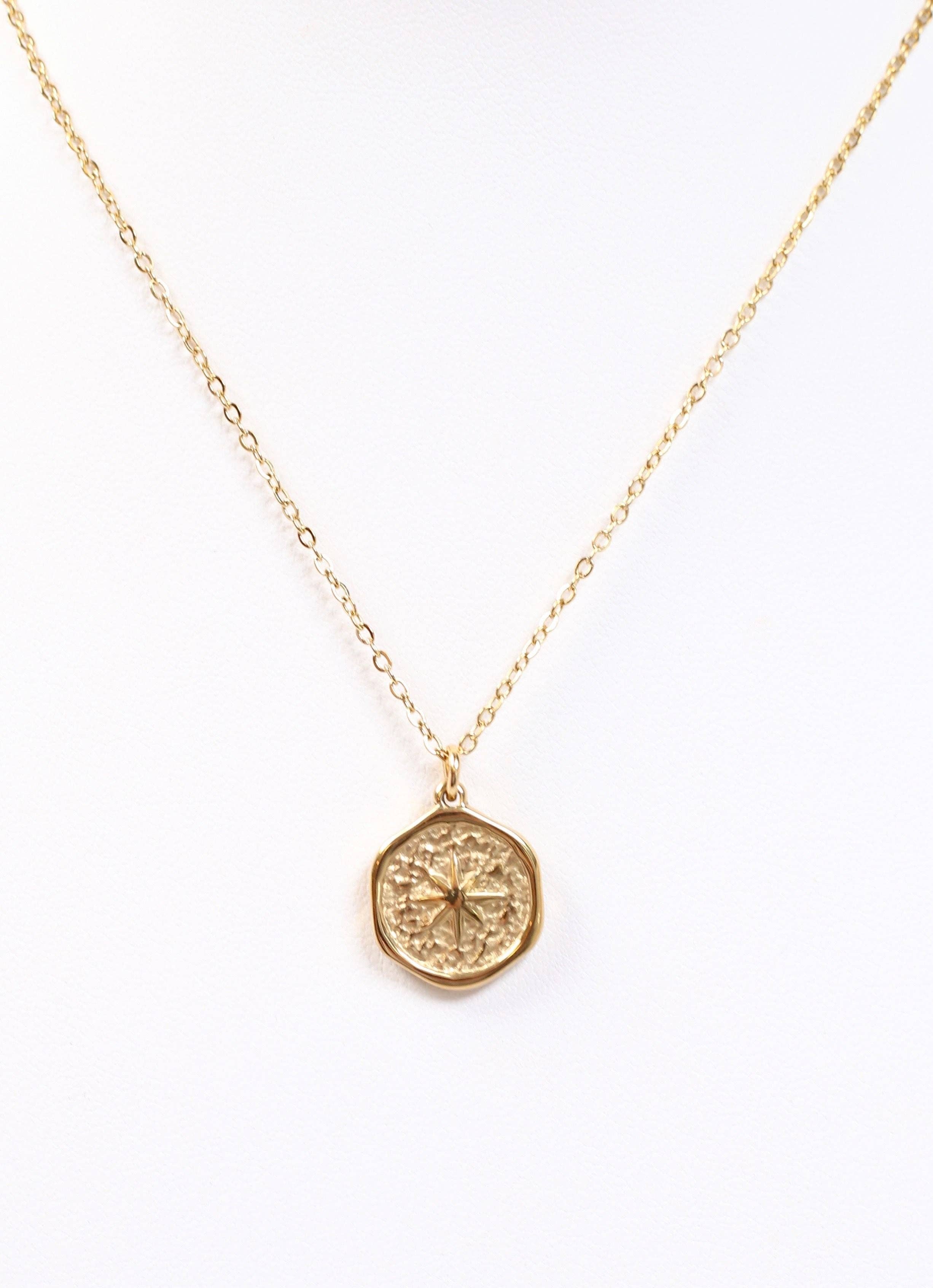 Caroline Hill - Marieville Circle Charm Necklace GOLD: Default