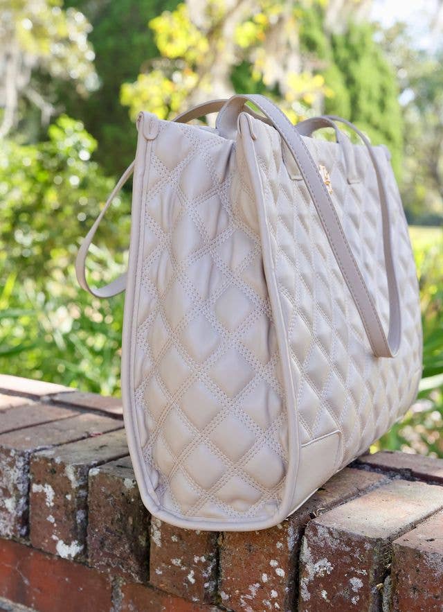 Caroline Hill - Shane Tote NUDE QUILTED DQ: Default