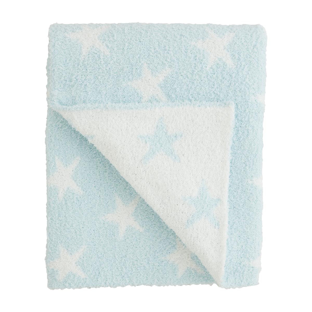 Mud Pie Star Chenille Blanket – Blue & White