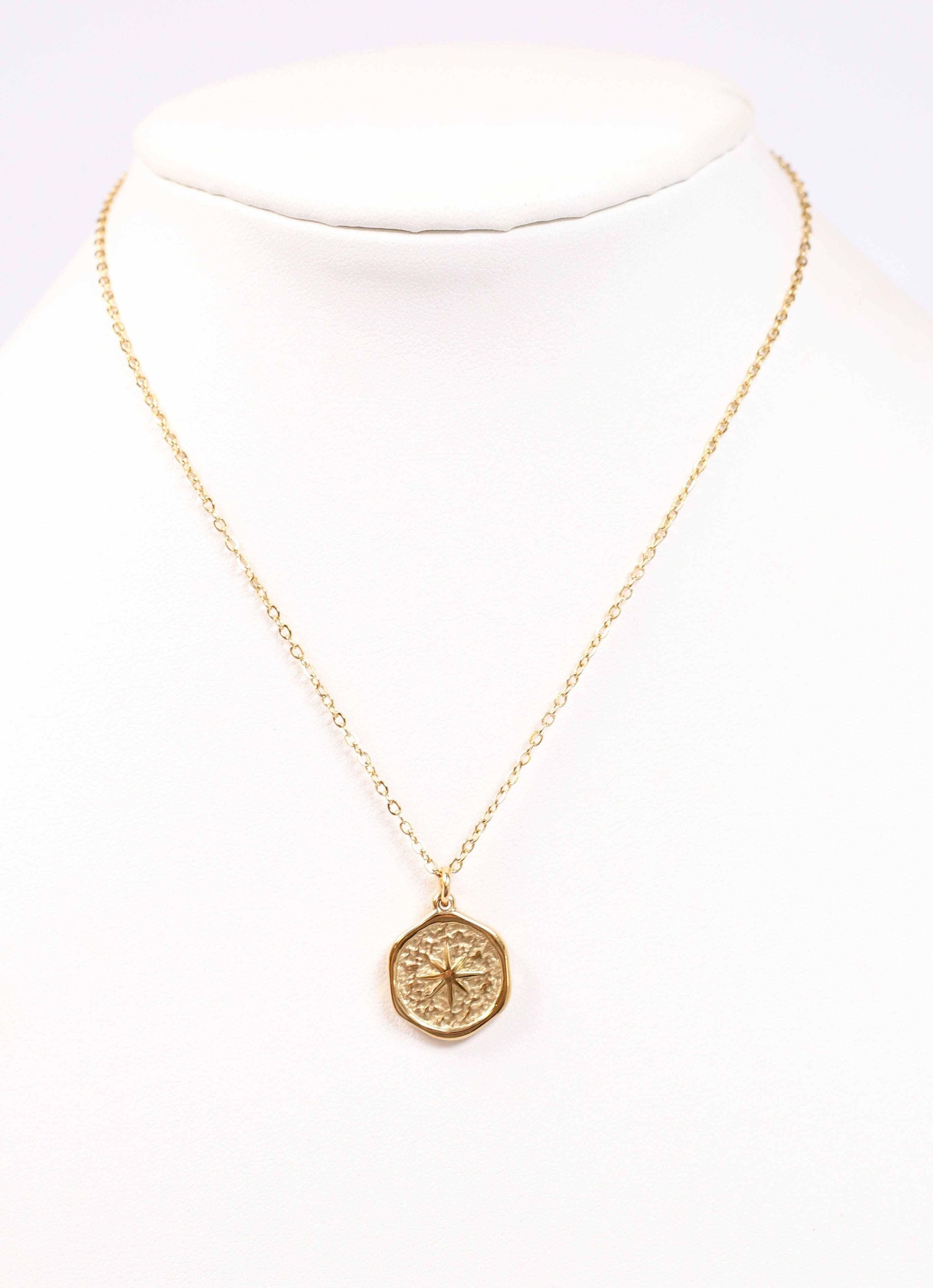 Caroline Hill - Marieville Circle Charm Necklace GOLD: Default