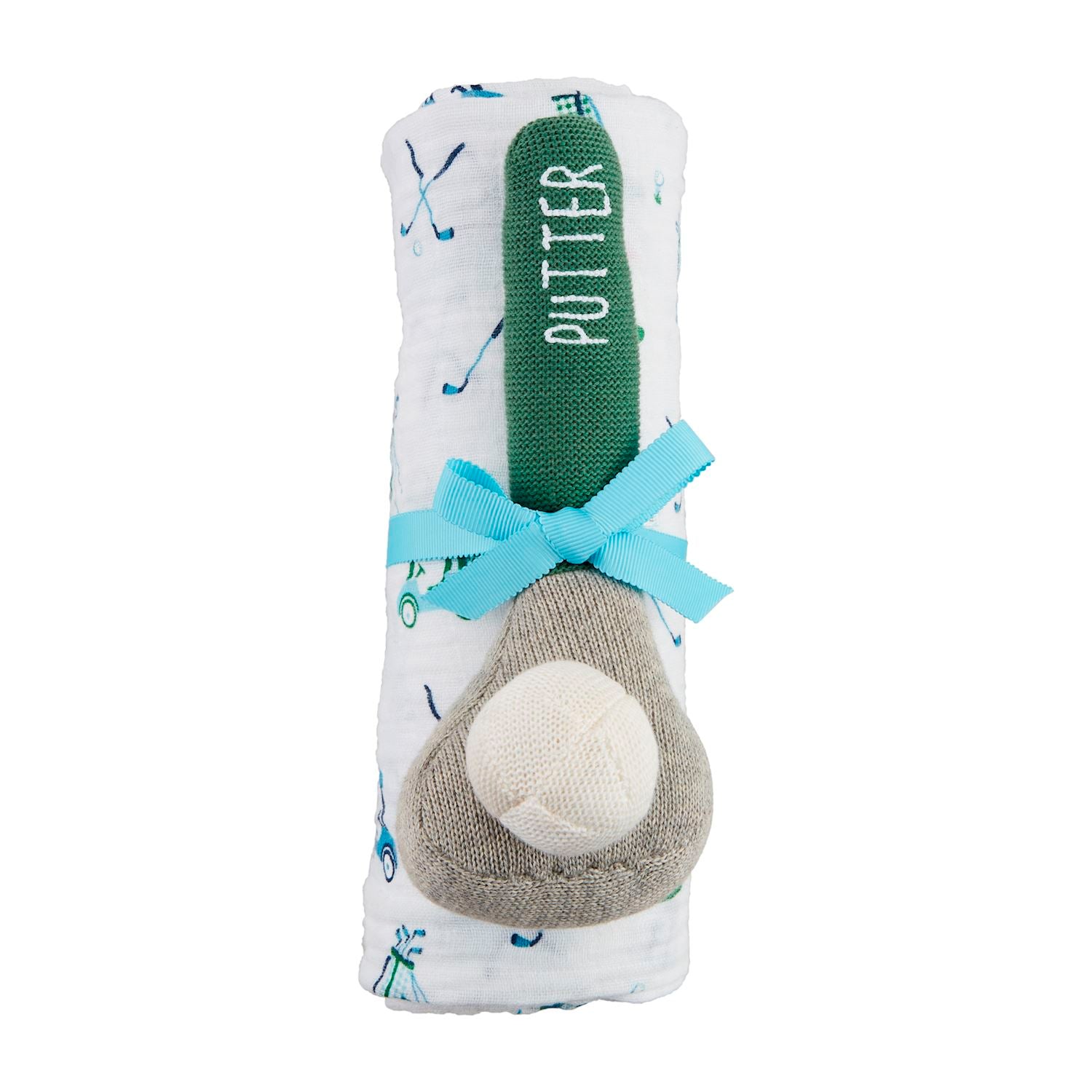 Mud Pie Boy Golf Swaddle & Rattle Set