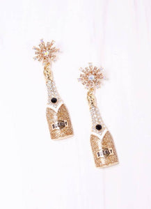 Caroline Hill - Bubbly Party Bottle Earring GOLD: Default