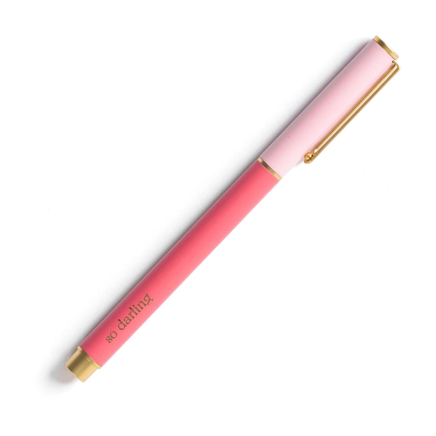 Mary Square Snap Cap Pen | Colorblock Pink
