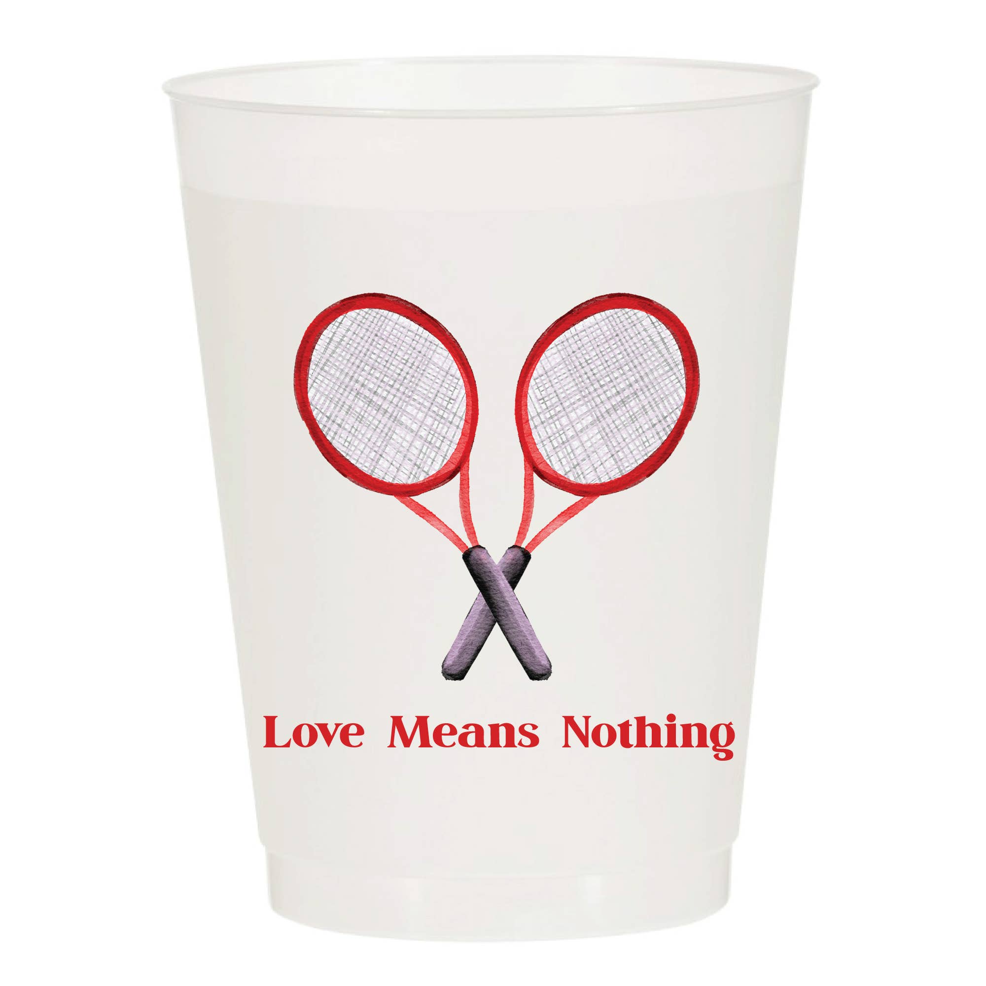 Sip Hip Hooray - Love Means Nothing Tennis Frosted Cups- Sports: Pack of 6