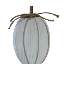 Rustic Wooden White Pumpkin –9” Height