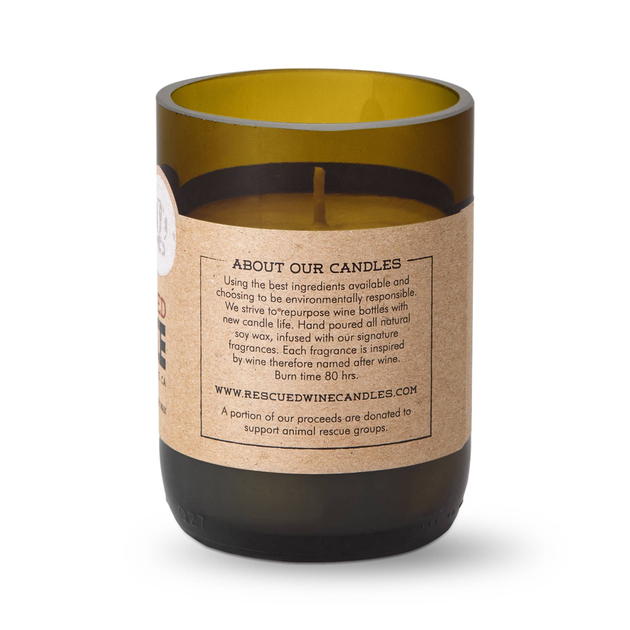 Rescued Wine Candles - Cabernet Soy Candle - Signature Upcycled Candles Wine Candle