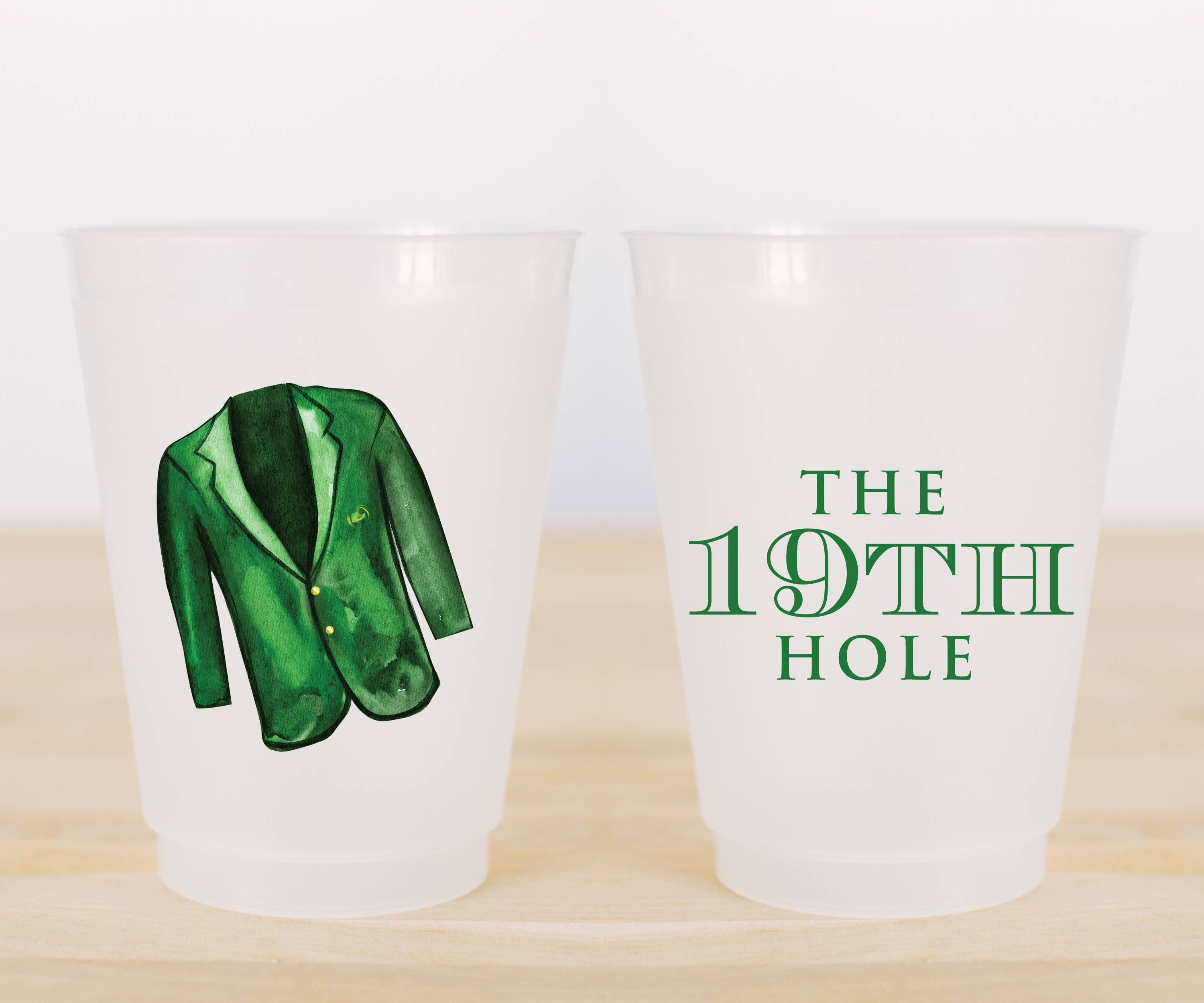 Sip Hip Hooray - 19th Hole Jacket Frosted Cups- Masters: Pack of 6 Cups