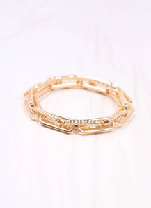 Caroline Hill - Ursula Stretch Link Bracelet GOLD