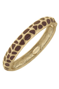 Canvas Style - Gloria Skinny Hinge Bangle in Giraffe & Worn Gold