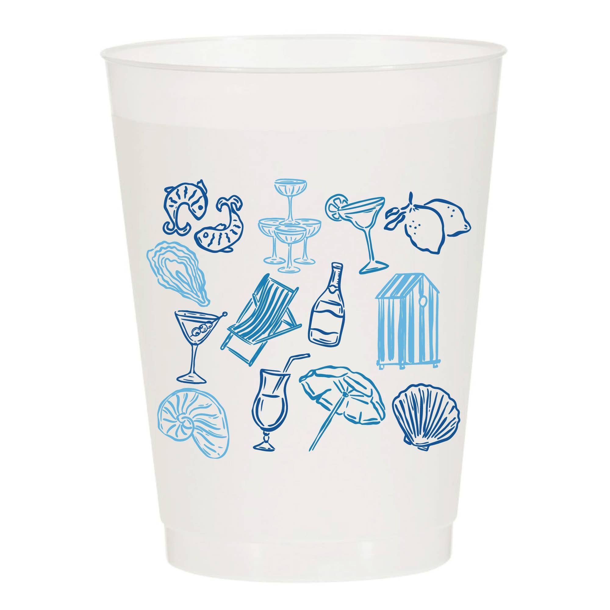 Sip Hip Hooray -  Mediterranean Summer Frosted Cups - Summer: Pack of 6