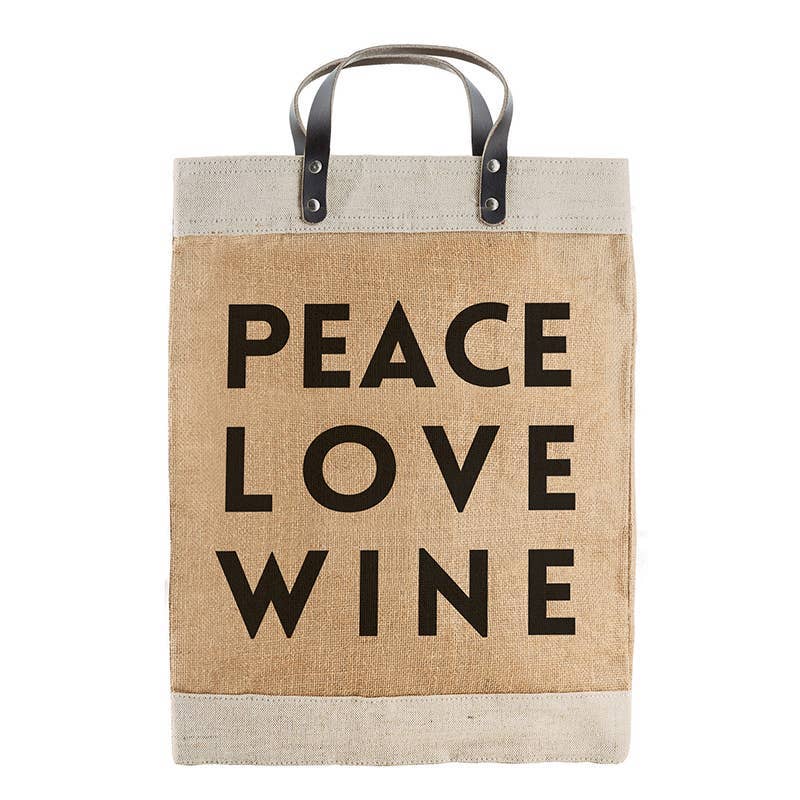 Farmer's Market Tote - Peace Love Wine - Thumbnail 2