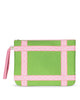 Royal Standard Cabana Cove Wet/Dry Bag featuring a green, pink, and white cabana-inspired design with zip closure and wrist strap. Perfect for organizing wet swimsuits, cosmetics, travel essentials, and beach accessories.
