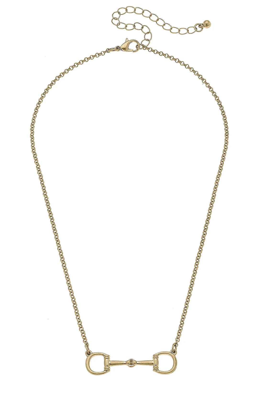 Canvas Style- Lou Ann Linked Horsebit Necklace in Gold