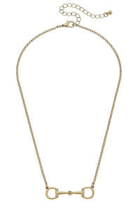 Canvas Style- Lou Ann Linked Horsebit Necklace in Gold