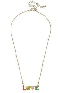 Tennis LOVE Enamel Necklace