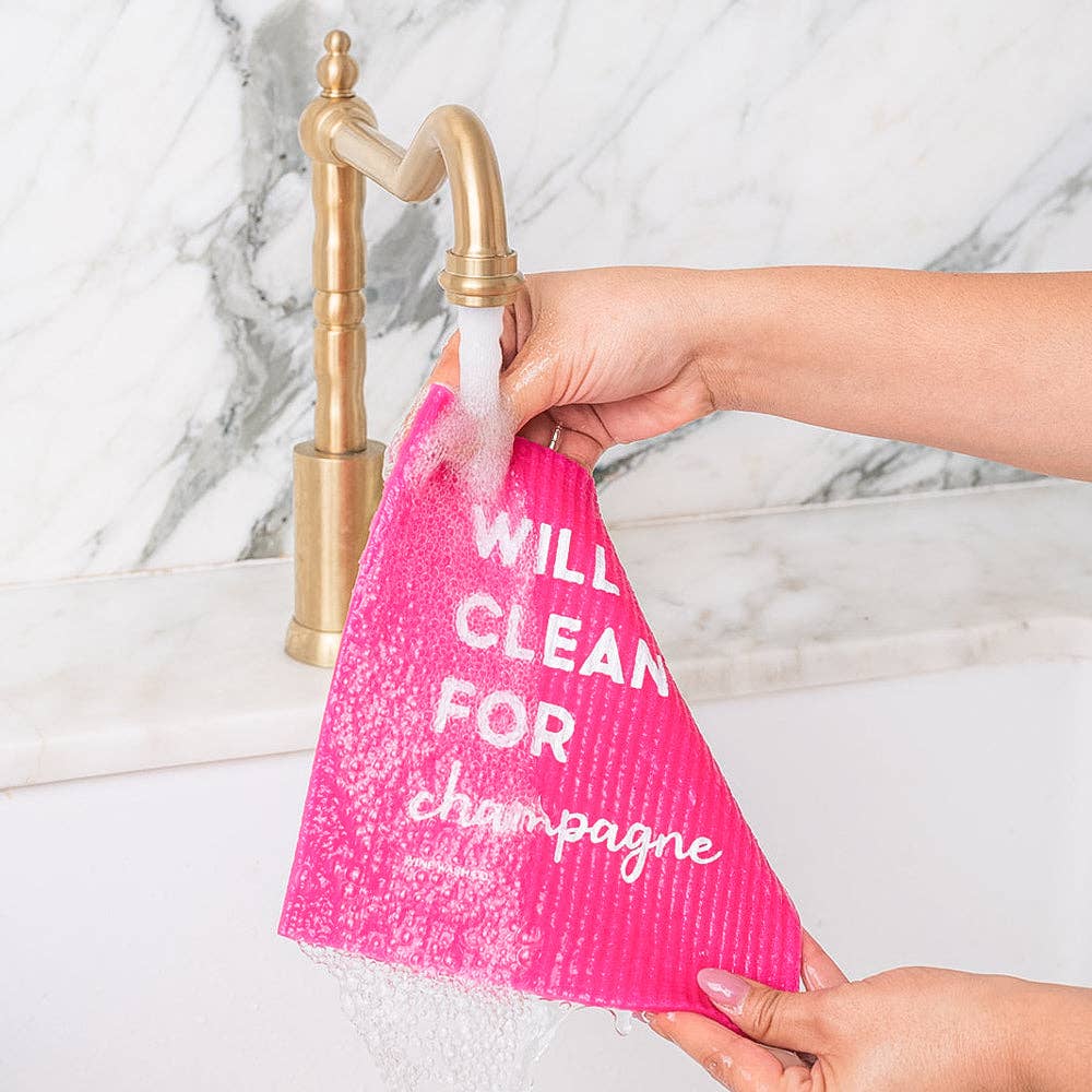 Wine Wash Co. - Biodegradable Dish Cloths – Pink/Purple Set
