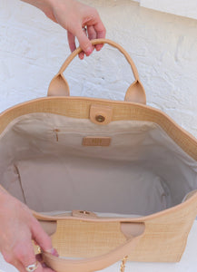 Caroline Hill - Melissa Tote Bag Natural Quilted LQ: Default