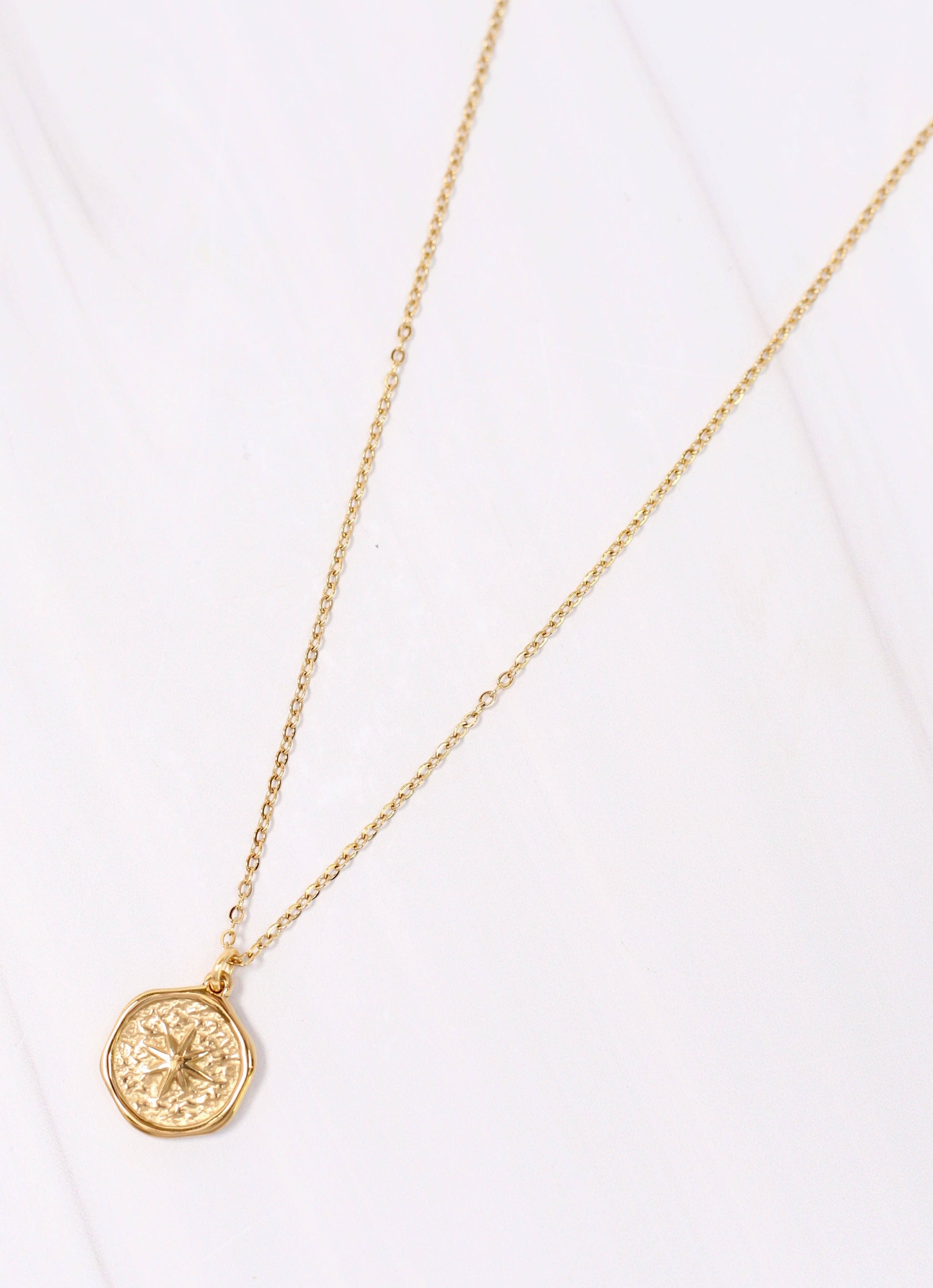 Caroline Hill - Marieville Circle Charm Necklace GOLD: Default