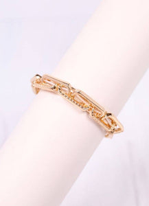 Caroline Hill - Ursula Stretch Link Bracelet GOLD