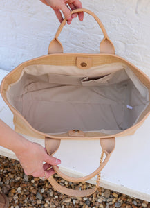 Caroline Hill - Melissa Tote Bag Natural Quilted LQ: Default