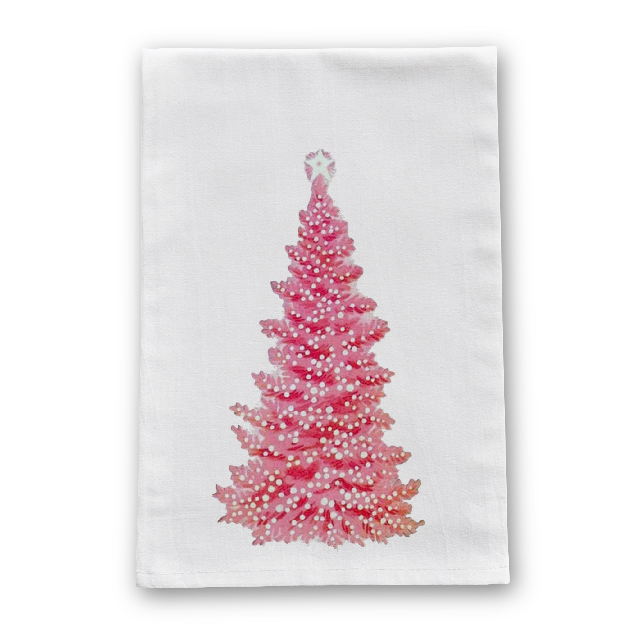 Barrel Down South - Pink Christmas Tree Tea Towel