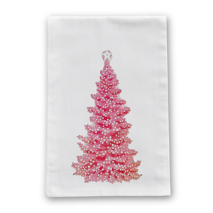 Barrel Down South - Pink Christmas Tree Tea Towel