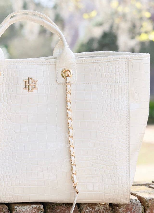 Caroline Hill - Melissa Tote Bag IVORY PATENT: Default