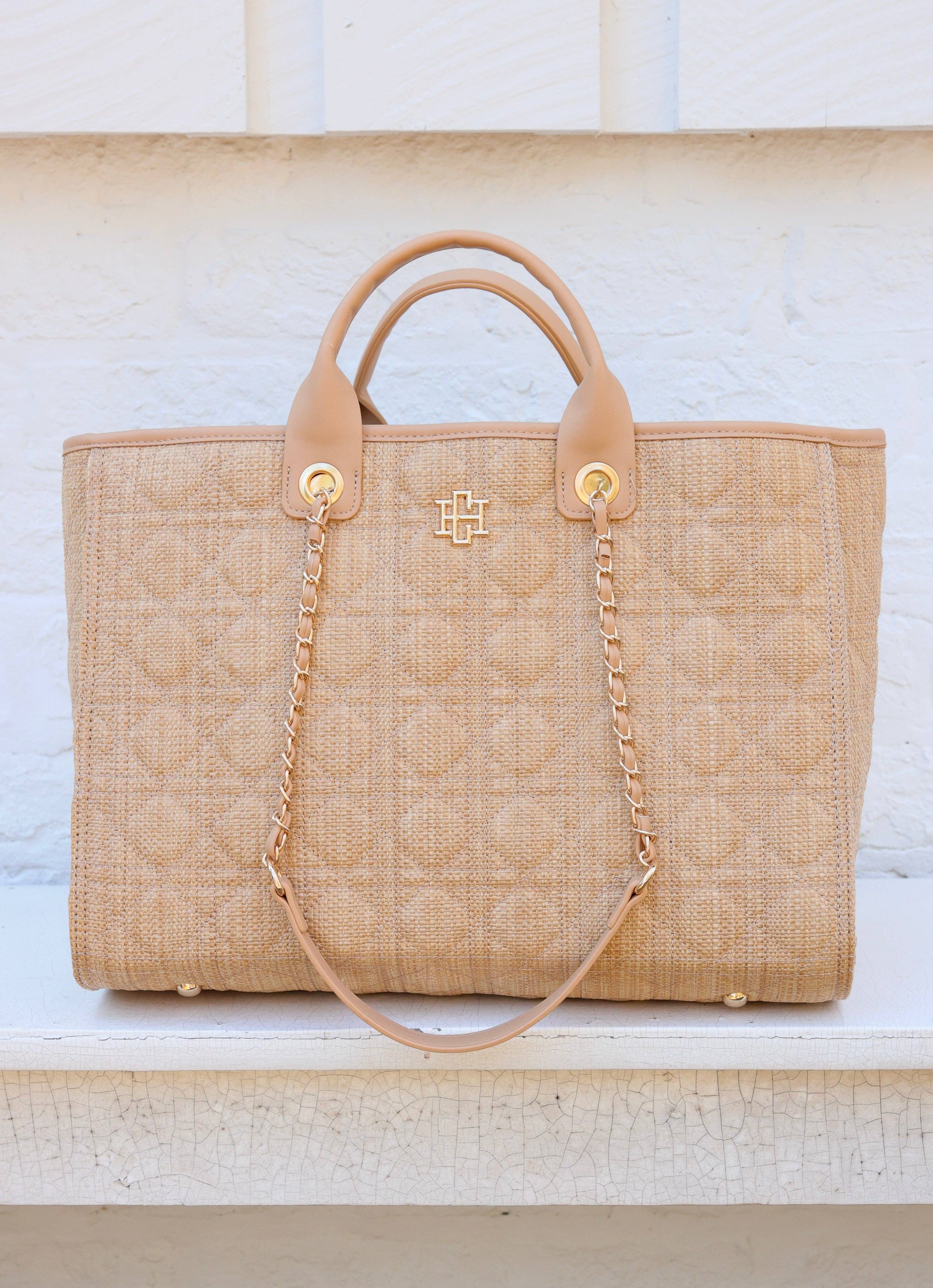 Caroline Hill - Melissa Tote Bag Natural Quilted LQ: Default