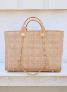 Caroline Hill - Melissa Tote Bag Natural Quilted LQ: Default