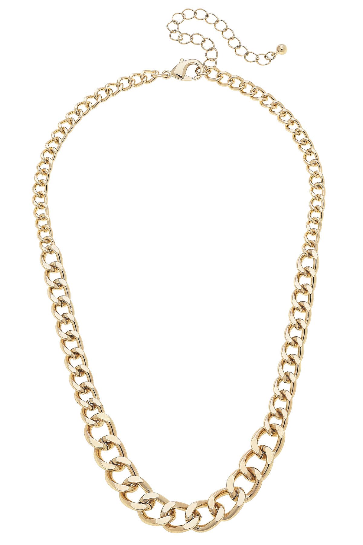 Canvas Style - Frankie Curb Chain Necklace in Shiny Gold