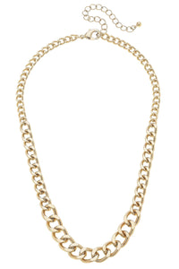 Canvas Style - Frankie Curb Chain Necklace in Shiny Gold