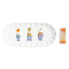 Mud Pie Pumpkin Topiary scalloped ceramic serving tray with 12 orange pumpkin-topped toothpicks for fall entertaining