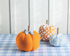 Mud Pie Small Blue Patterned Pumpkin | Blue & White Fall Decor