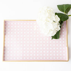 8 Oak Lane - Pink Cane Rectangular Tray