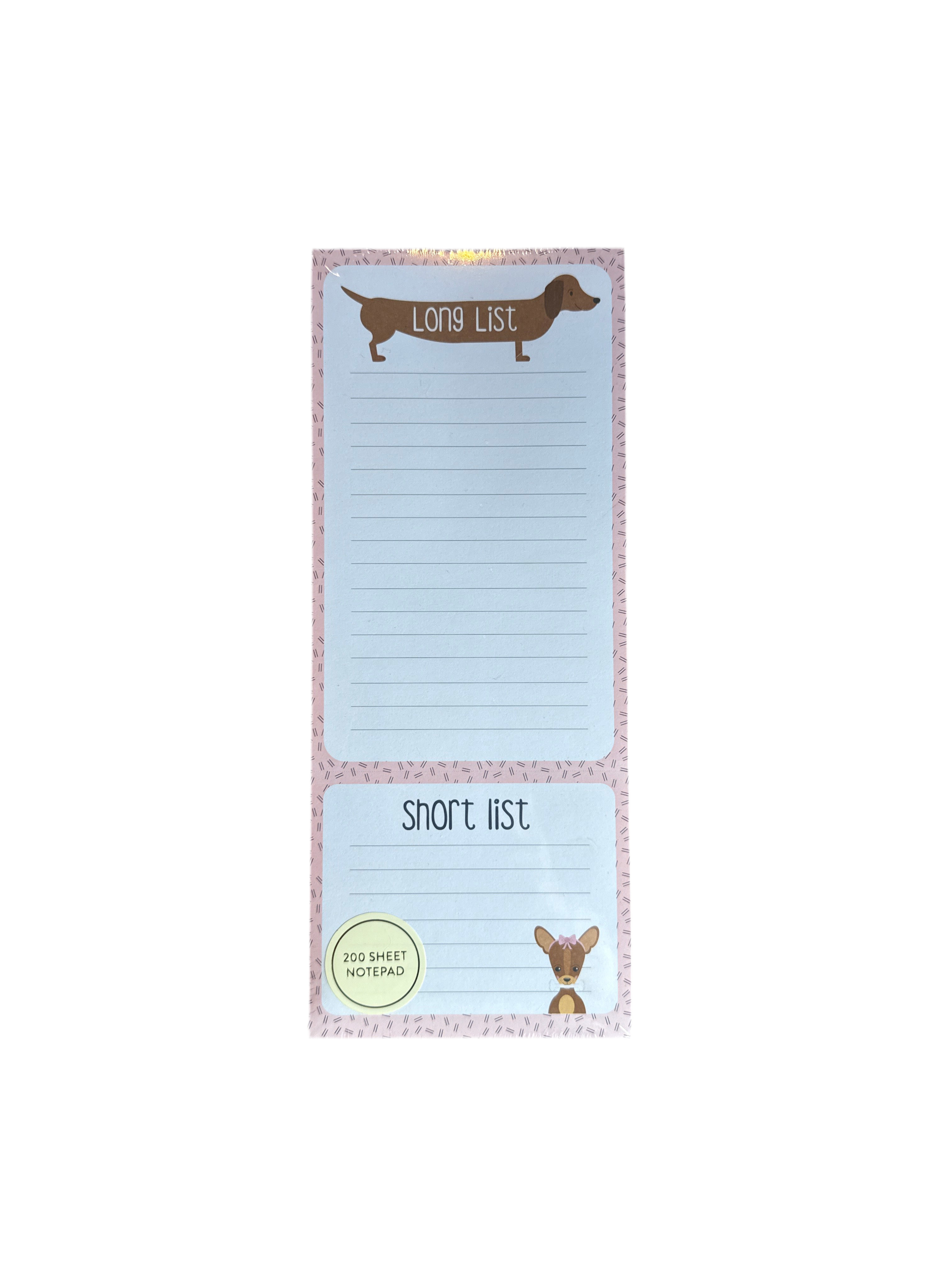 Long & Short List Notepad – 200 Sheets