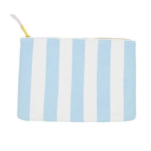 8 Oak Lane - Blue Stripe Terry Flat Pouch - Large