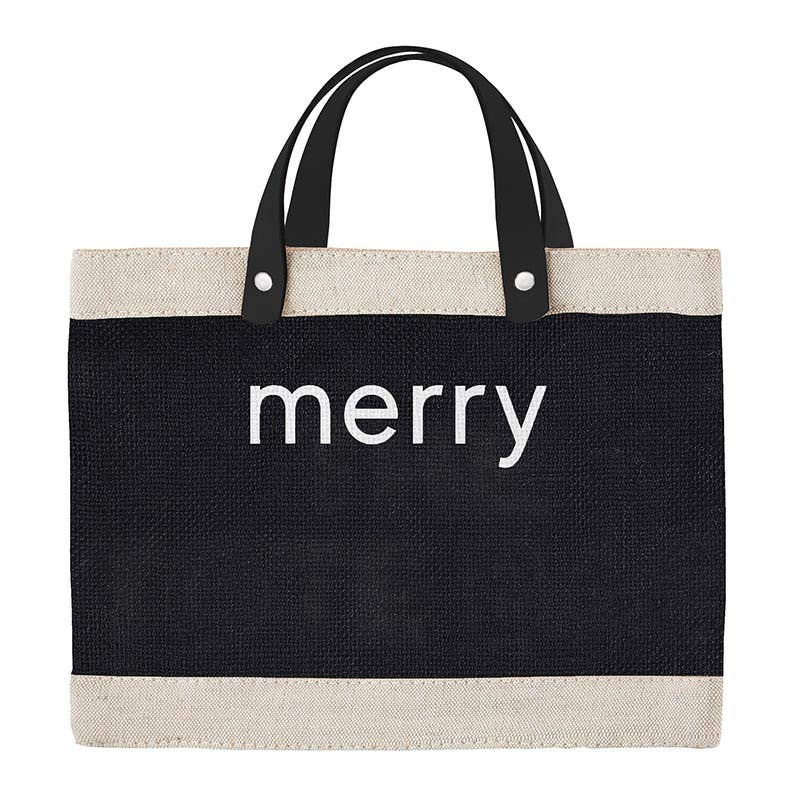 Angle - Black Mini Market Tote - Merry