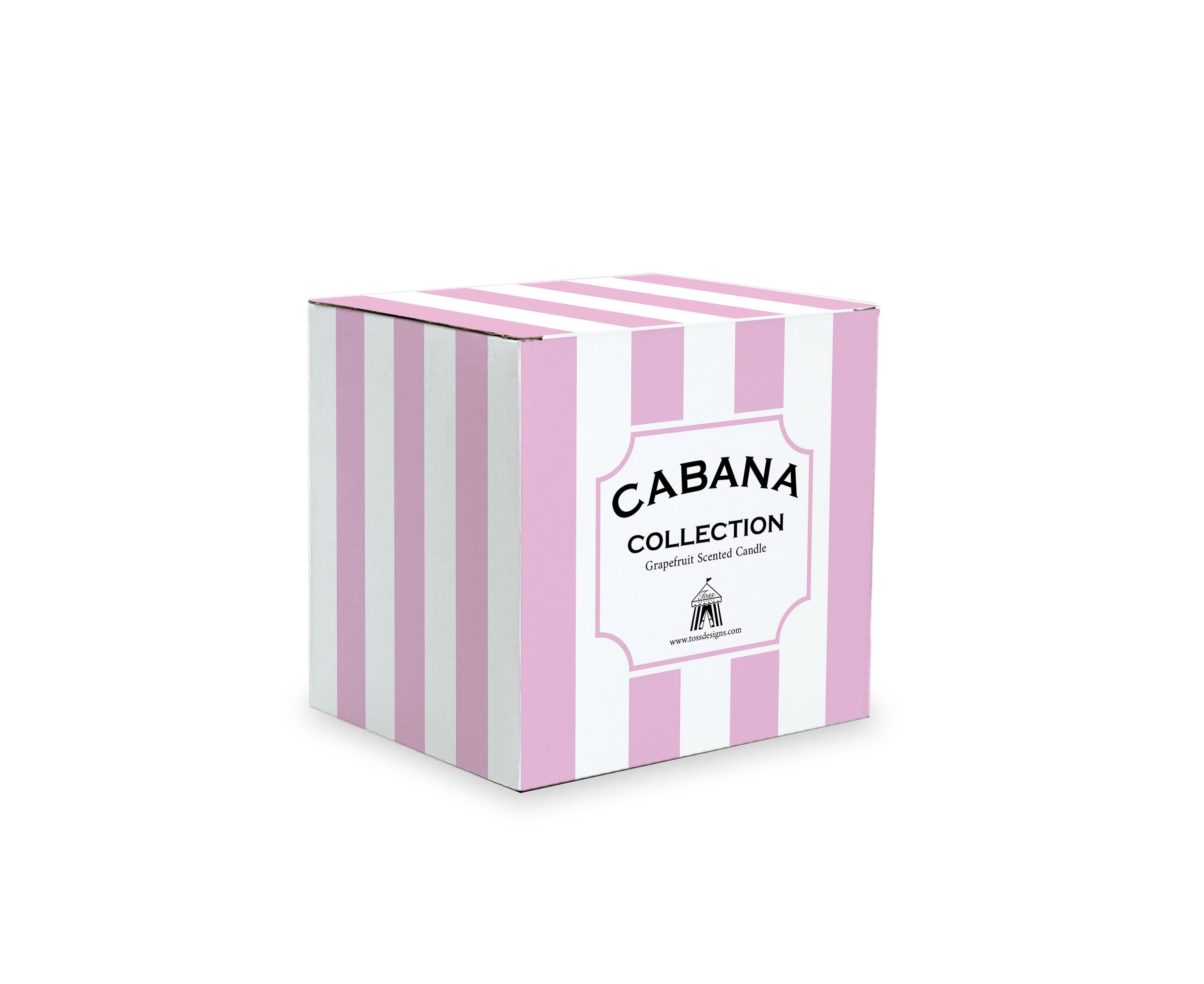 Toss Designs - Travel Candle-Cabana Stripes Pink/White