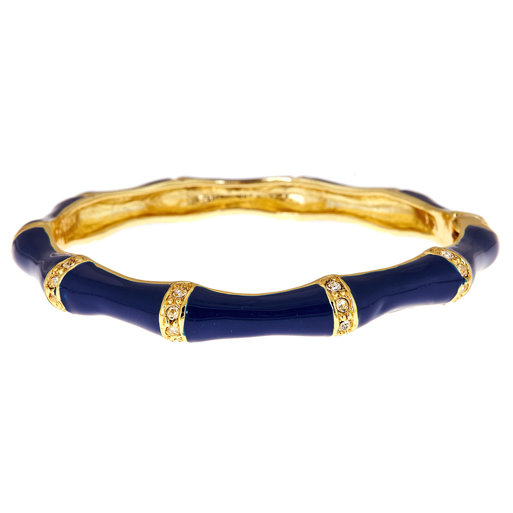 Fornash - Enamel Stone Bamboo Bracelet: Navy