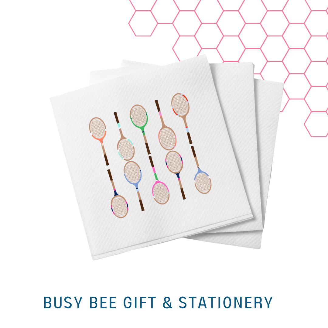 Busy Bee Gift & Stationery - Tennis Vintage Racquet Frost Flex Cups
