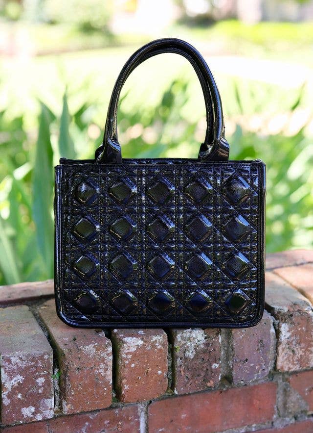 Caroline Hill - Ricky Mini Tote BLACK PATENT LQ: Default