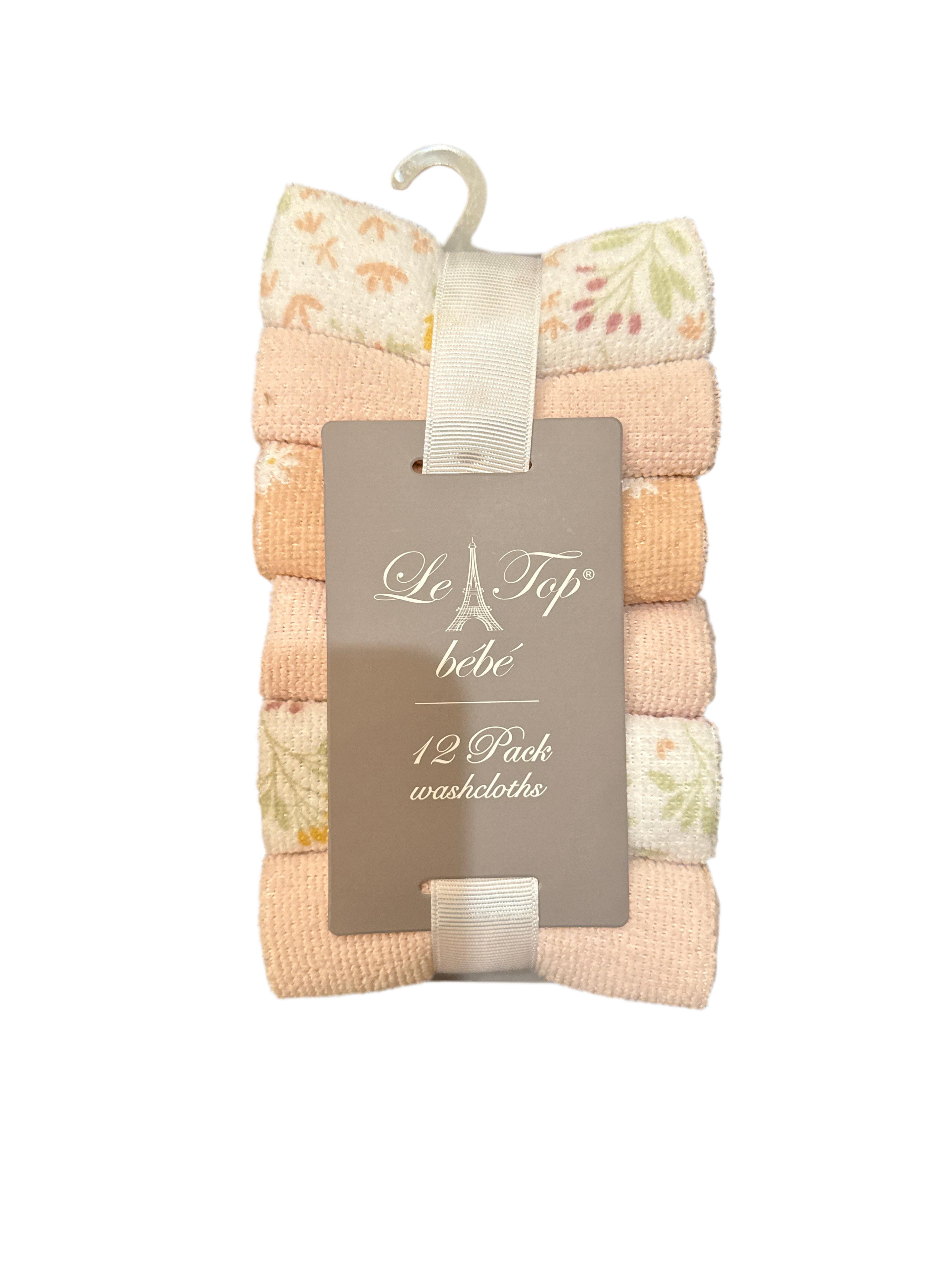 Le Top Bébé 12-Pack Baby Washcloths – 9” x 9”