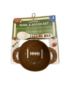 Football Silicone Bowl &amp; Spoon Set – 2 Piece