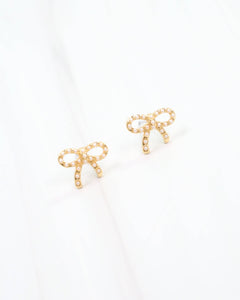 Caroline Hill - Carolina Pearl Bow Stud Gold